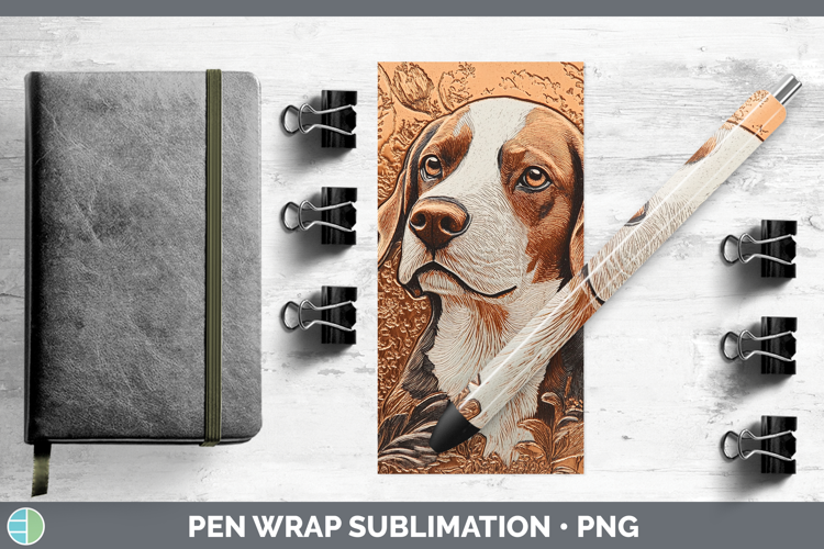 Dogs 01 Copper Relief Beagle Pen Wrap Sublimation Pen Design