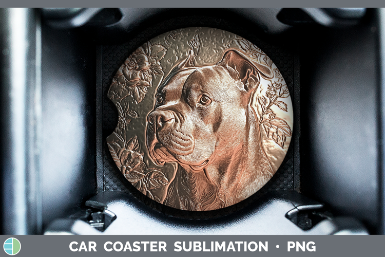 Dogs 01 Copper Relief Cane Corso Car Coaster Sublimation De