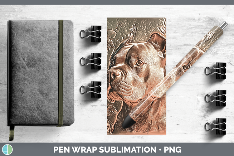 Dogs 01 Copper Relief Cane Corso Pen Wrap Sublimation Pen De