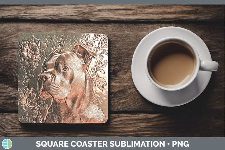 Dogs 01 Copper Relief Cane Corso Square Coaster Sublimation