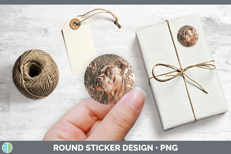 Dogs 01 Copper Relief Cane Corso Stickers | Round Labels Des