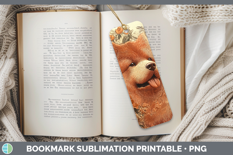 Dogs 01 Copper Relief Chow Chow Bookmark Sublimation Printab