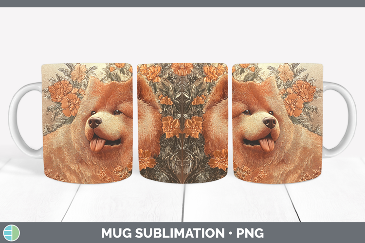 Dogs 01 Copper Relief Chow Chow Mug Wrap Sublimation Coffee