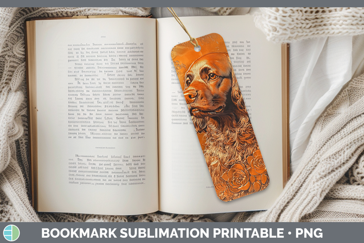 Dogs 01 Copper Relief Cocker Spaniel Bookmark Sublimation Pr