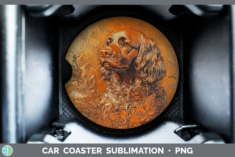 Dogs 01 Copper Relief Cocker Spaniel Car Coaster Sublimation