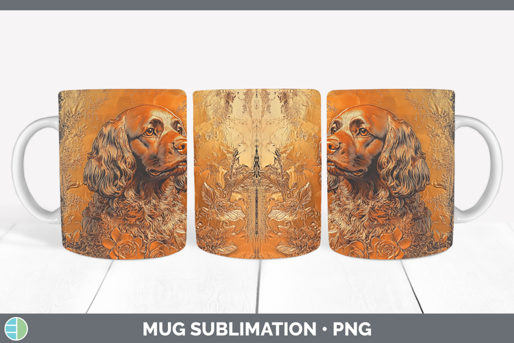 Dogs 01 Copper Relief Cocker Spaniel Mug Wrap Sublimation Co