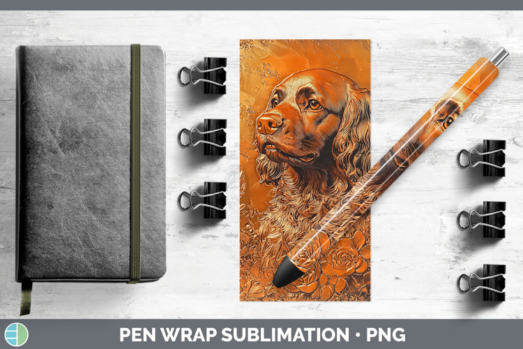 Dogs 01 Copper Relief Cocker Spaniel Pen Wrap Sublimation Pe
