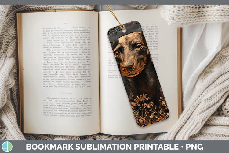 Dogs 01 Copper Relief Dachshund Bookmark Sublimation Printab