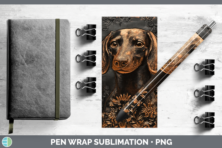 Dogs 01 Copper Relief Dachshund Pen Wrap Sublimation Pen Des