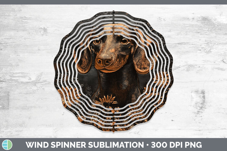 GorgeousDogs 01 Copper Relief Wind Spinner design.