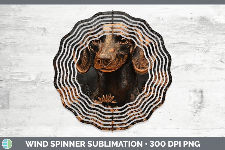Dogs 01 Copper Relief Dachshund Wind Spinner Sublimation Spi