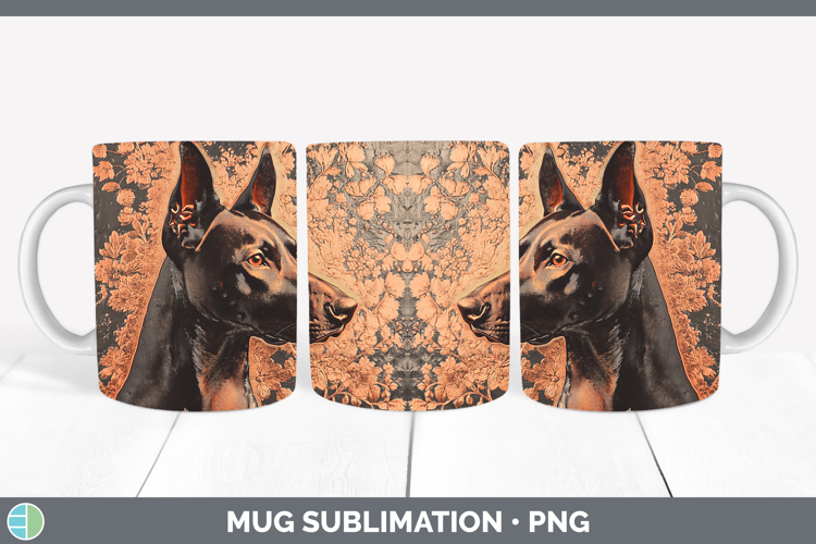Dogs 01 Copper Relief Doberman Pinscher Mug Wrap Sublimation