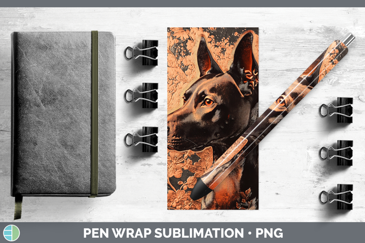 Dogs 01 Copper Relief Doberman Pinscher Pen Wrap Sublimation