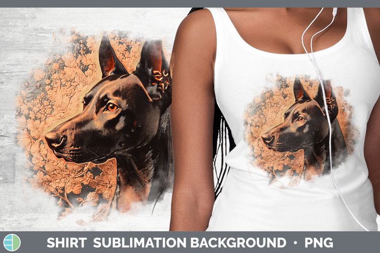 Dogs 01 Copper Relief Doberman Pinscher Shirt Sublimation Su