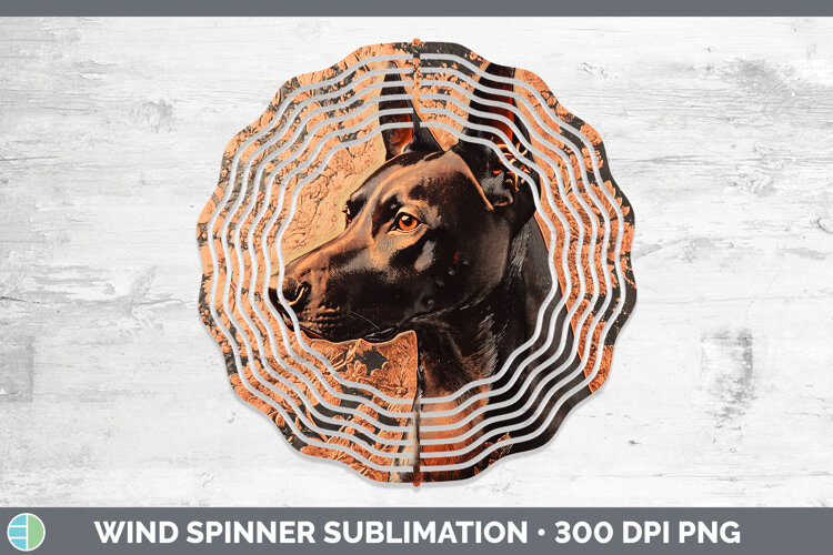 GorgeousDogs 01 Copper Relief Wind Spinner design.
