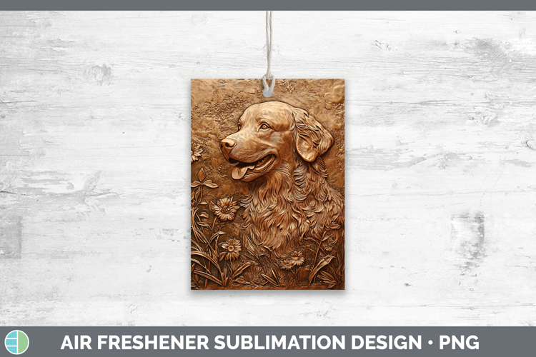 Dogs 01 Copper Relief Golden Retriever Air Freshener Sublima
