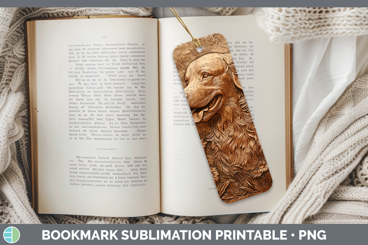 Dogs 01 Copper Relief Golden Retriever Bookmark Sublimation