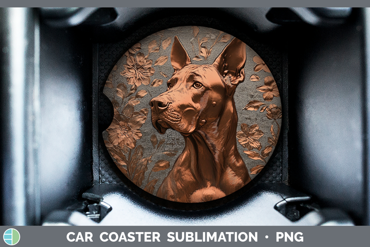 Dogs 01 Copper Relief Great Dane Car Coaster Sublimation De