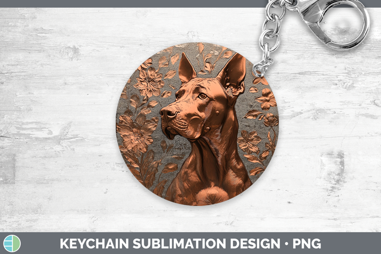Dogs 01 Copper Relief Great Dane Keychain Sublimation Keyrin