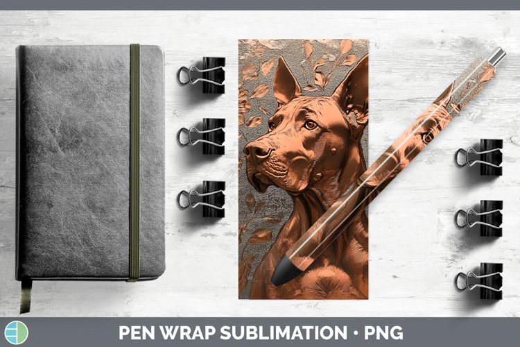 Dogs 01 Copper Relief Great Dane Pen Wrap Sublimation Pen De