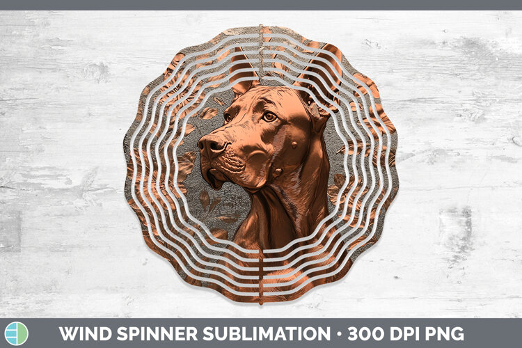 GorgeousDogs 01 Copper Relief Wind Spinner design.