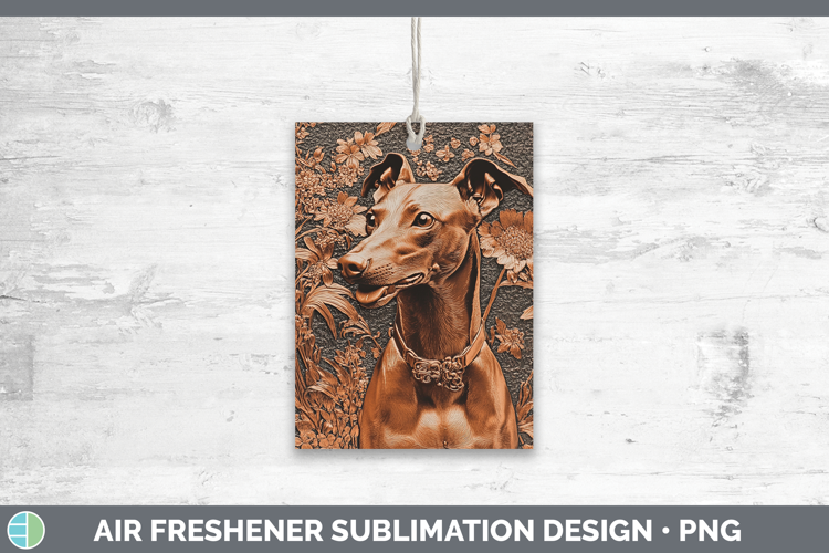 Dogs 01 Copper Relief Greyhound Air Freshener Sublimation Ca