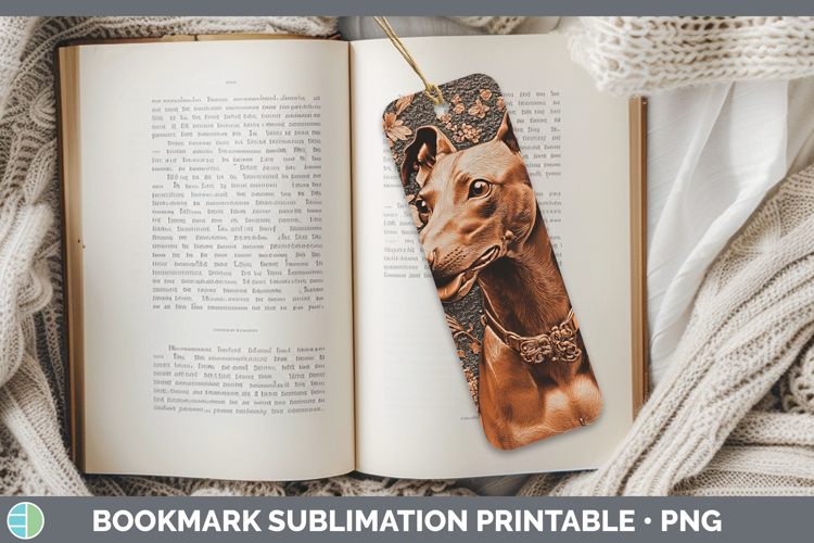 Dogs 01 Copper Relief Greyhound Bookmark Sublimation Printab