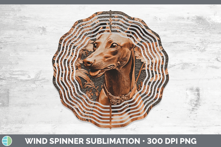 Dogs 01 Copper Relief Greyhound Wind Spinner Sublimation Spi