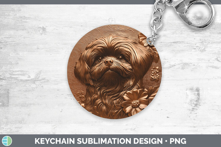 GorgeousDogs 01 Copper Relief Keychain design.