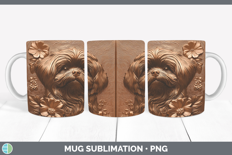Dogs 01 Copper Relief Lhasa Apso Mug Wrap Sublimation Coffee