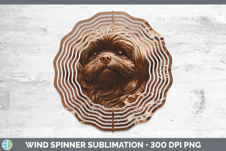 GorgeousDogs 01 Copper Relief Wind Spinner design.