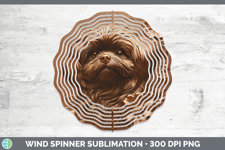 Dogs 01 Copper Relief Lhasa Apso Wind Spinner Sublimation Sp