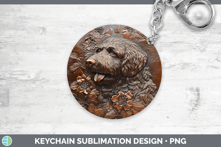Dogs 01 Copper Relief Old English Sheepdog Keychain Sublimat