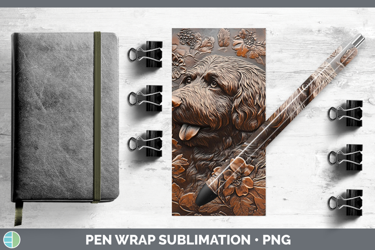 Dogs 01 Copper Relief Old English Sheepdog Pen Wrap Sublimat