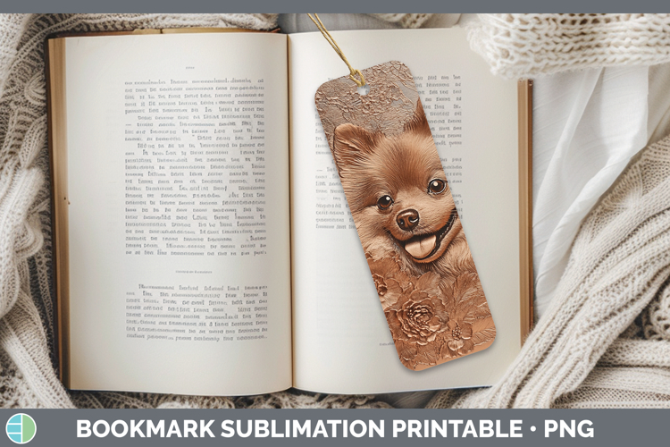 GorgeousDogs 01 Copper Relief Bookmark design.
