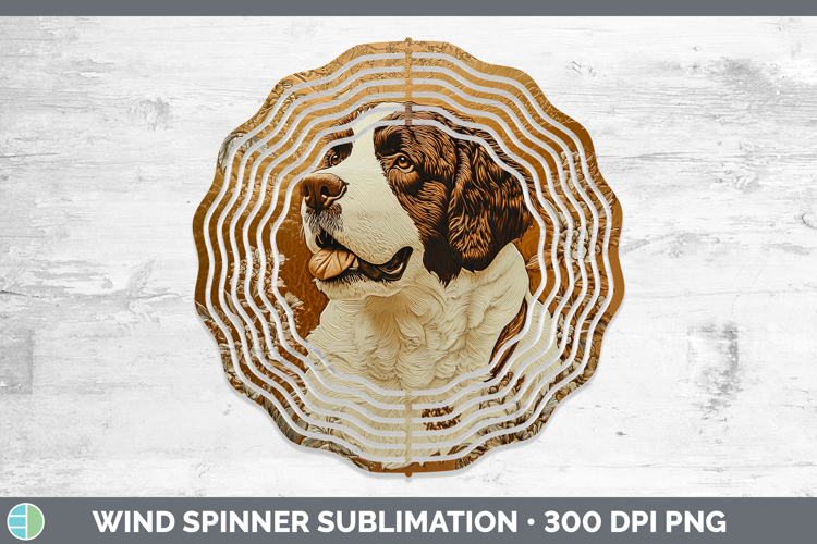 Dogs 01 Copper Relief Saint Bernard Wind Spinner Sublimation