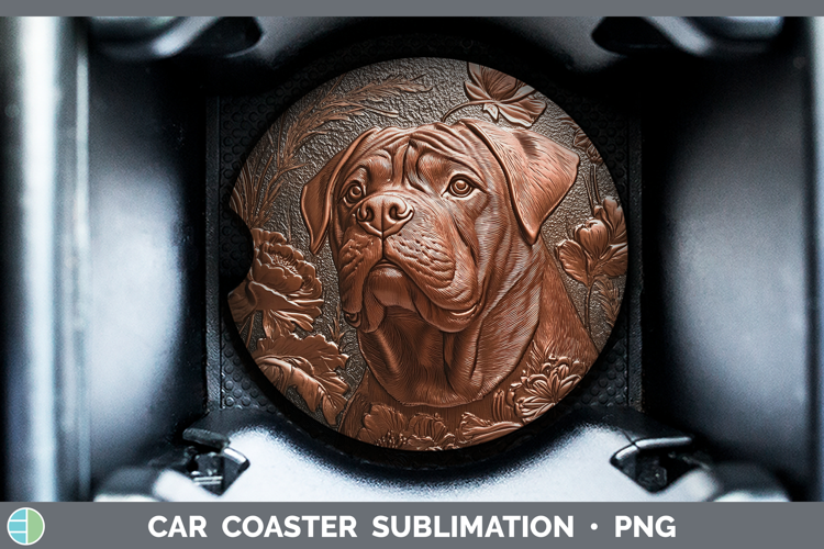 Dogs 01 Copper Relief Shar Pei Car Coaster Sublimation Desi