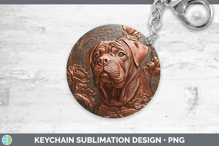 GorgeousDogs 01 Copper Relief Keychain design.