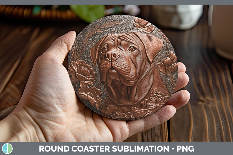 Dogs 01 Copper Relief Shar Pei Round Coaster Sublimation Coa
