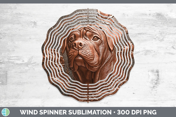 GorgeousDogs 01 Copper Relief Wind Spinner design.
