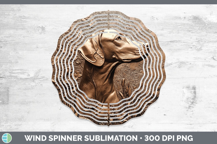 GorgeousDogs 01 Copper Relief Wind Spinner design.