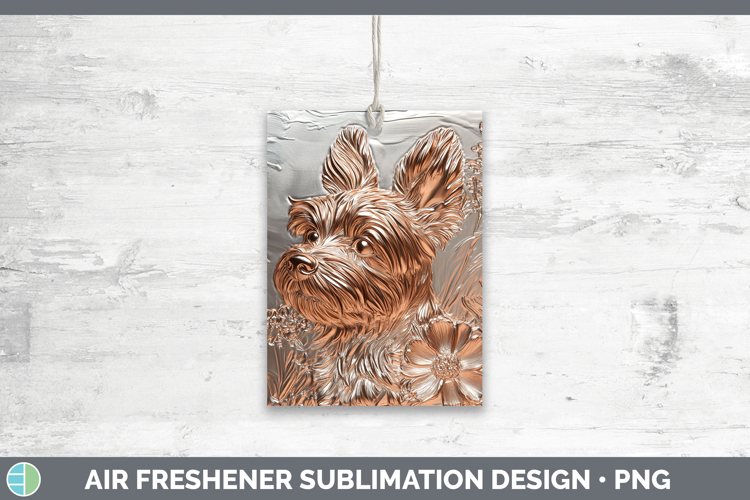 Dogs 01 Copper Relief Yorkshire Terrier Air Freshener Sublim