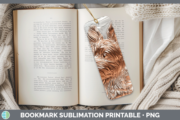 Dogs 01 Copper Relief Yorkshire Terrier Bookmark Sublimation