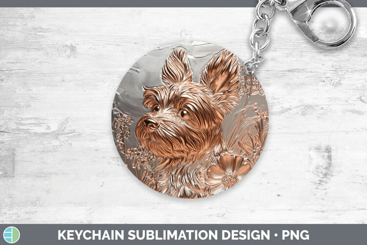 GorgeousDogs 01 Copper Relief Keychain design.