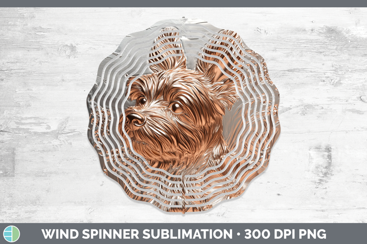 Dogs 01 Copper Relief Yorkshire Terrier Wind Spinner Sublima