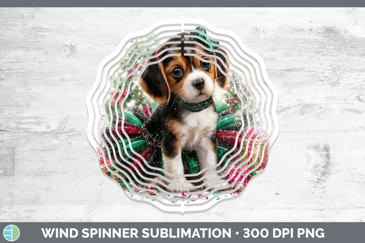 Beagle Dogs 01 Cute Christmas Wind Spinner Sublimation Desig