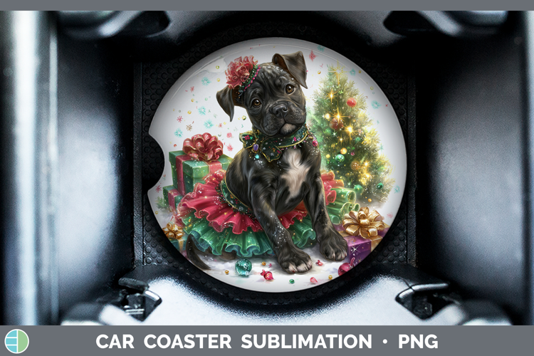Cane Corso Dogs 01 Cute Christmas Car Coaster Sublimation De