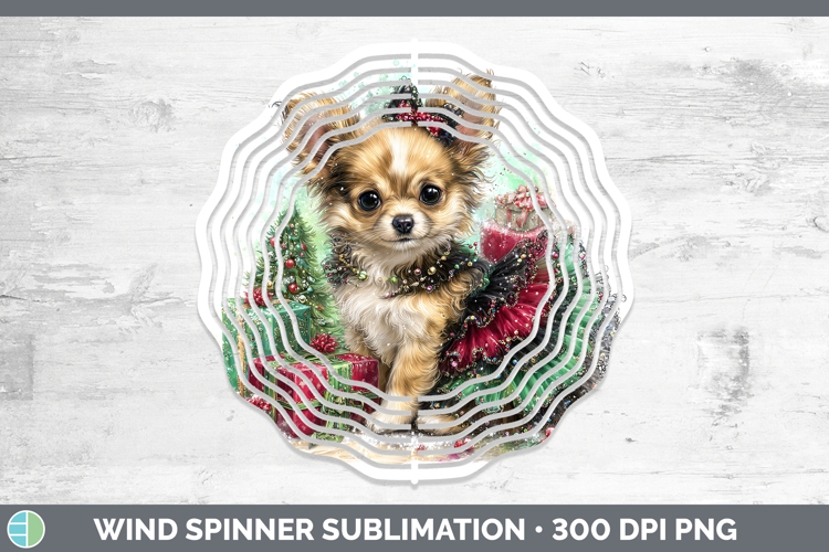 Chihuahua Dogs 01 Cute Christmas Wind Spinner Sublimation De