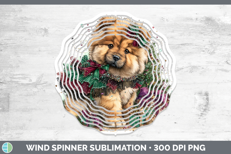 Chow Chow Dogs 01 Cute Christmas Wind Spinner Sublimation De