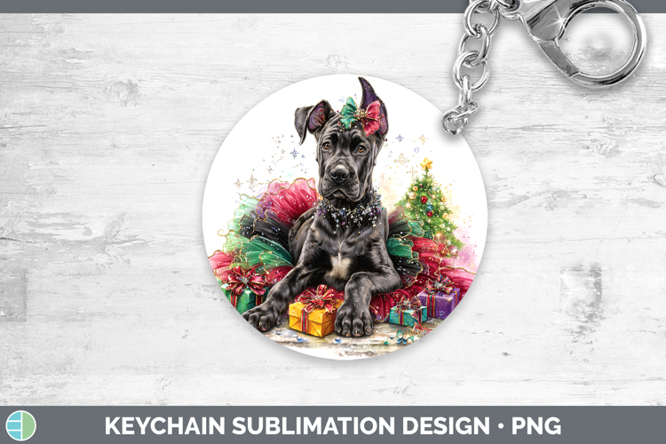 Great Dane Dogs 01 Cute Christmas Keychain Sublimation Desig